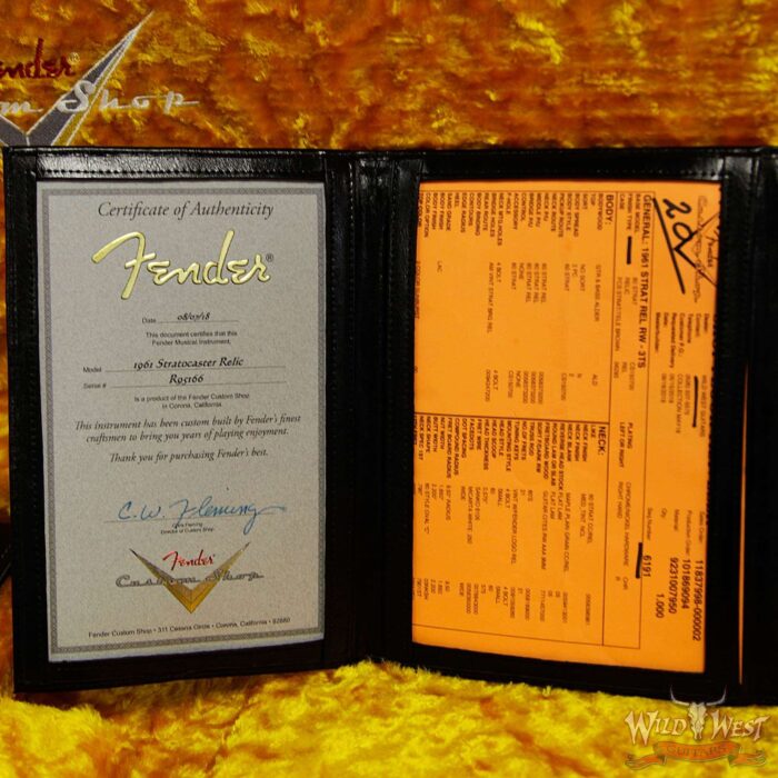 Fender Custom Shop 1961 Stratocaster Relic Slab Rosewood Fingerboard 3 Tone Sunburst - Image 8