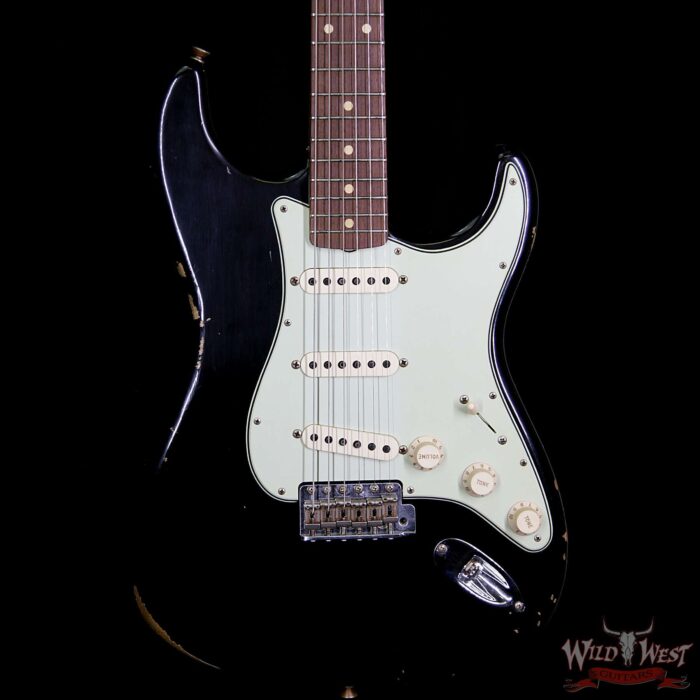 Fender Custom Shop 1961 Stratocaster Journeyman Relic with Dirty Neck Slab Rosewood Fingerboard Black - Image 4