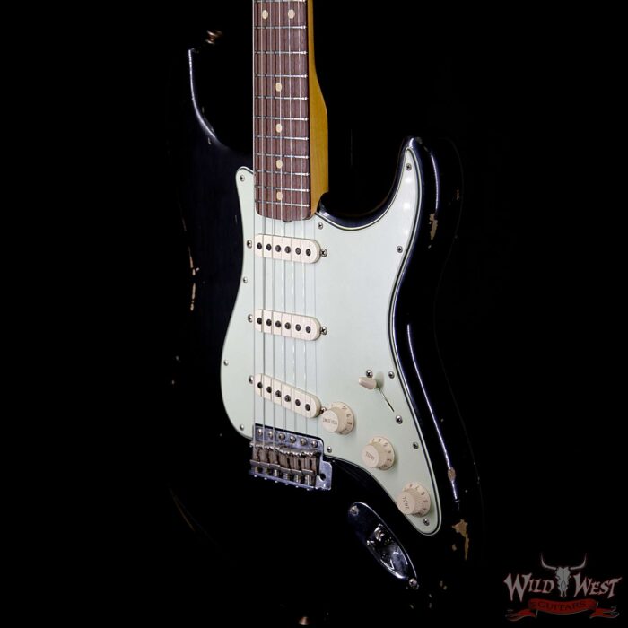 Fender Custom Shop 1961 Stratocaster Journeyman Relic with Dirty Neck Slab Rosewood Fingerboard Black - Image 2