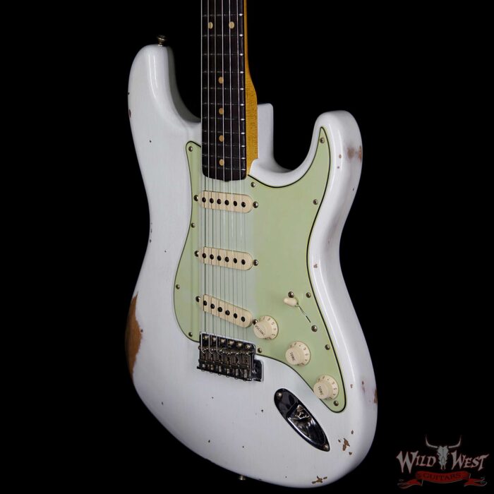 Fender Custom Shop 1961 Stratocaster Relic Rosewood Fingerboard Olympic White - Image 2