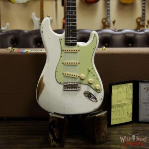 Fender Custom Shop 1961 Stratocaster Relic Rosewood Fingerboard Olympic White - Image 12