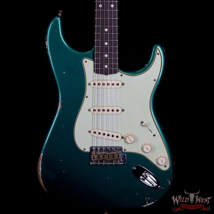 Fender Custom Shop 1961 Stratocaster Relic Slab Rosewood Fingerboard British Racing Green - Image 3