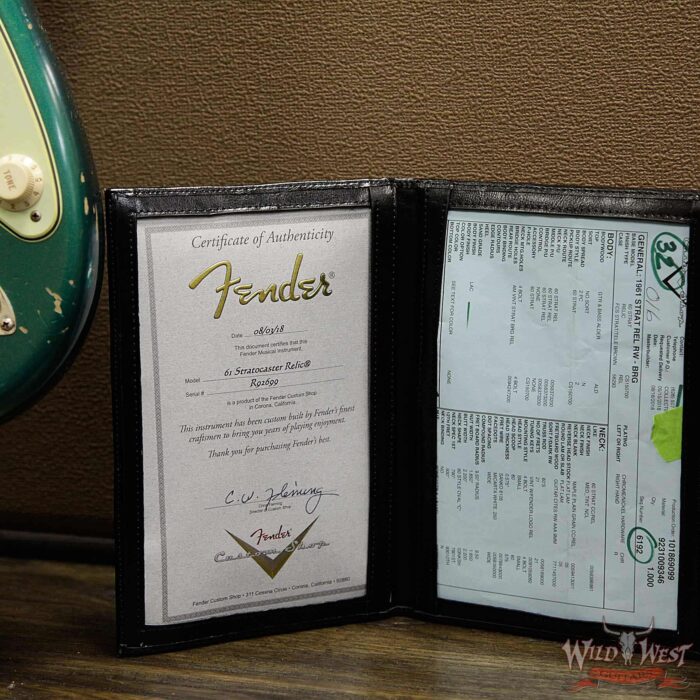 Fender Custom Shop 1961 Stratocaster Relic Slab Rosewood Fingerboard British Racing Green - Image 8