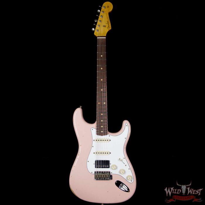 2018 Fender Custom Shop 1962 Stratocaster HSS EVH Pickup Relic Rosewood Fingerboard Shell Pink - Image 5