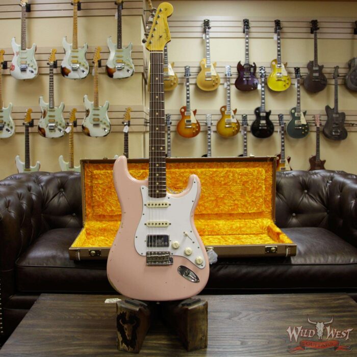 2018 Fender Custom Shop 1962 Stratocaster HSS EVH Pickup Relic Rosewood Fingerboard Shell Pink - Image 12