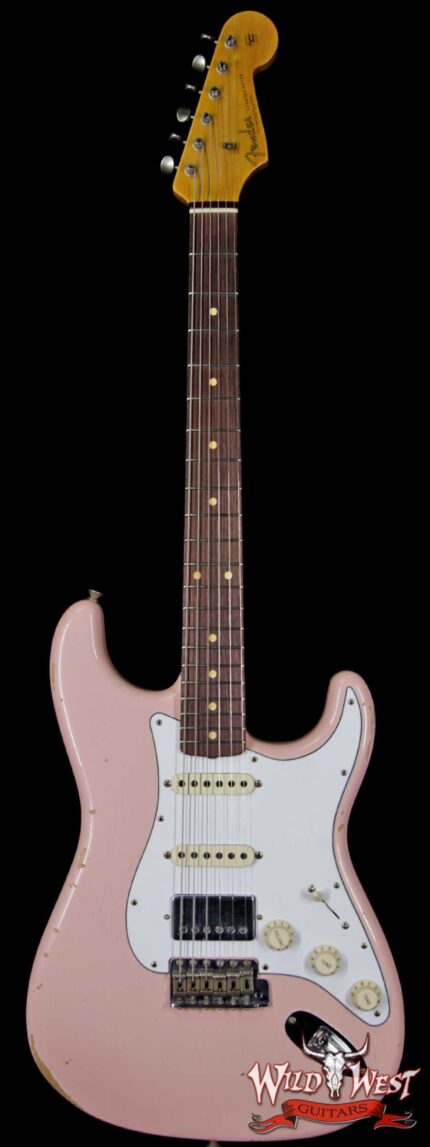 2018 Fender Custom Shop 1962 Stratocaster HSS EVH Pickup Relic Rosewood Fingerboard Shell Pink