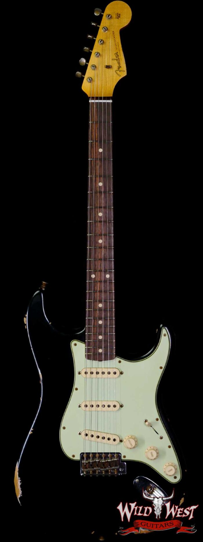 Fender Custom Shop 1962 Stratocaster Relic AAA Rosewood Board with Quartersawn Maple Neck Black - Image 1
