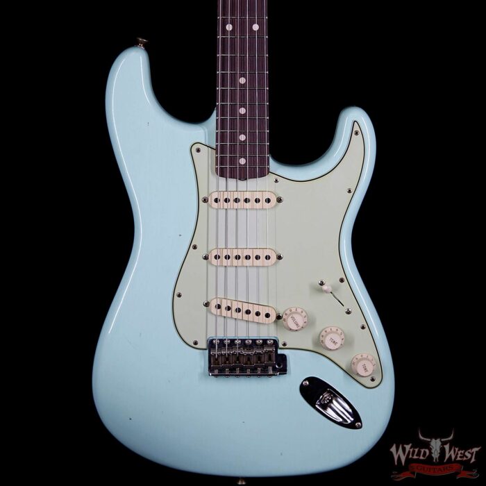 Fender Custom Shop 1963 Stratocaster Journeyman Relic with Dirty Neck Rosewood Board Surf Green - Image 3