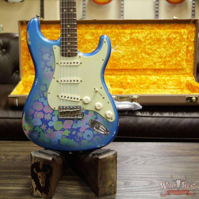 Fender Custom Shop 1963 Stratocaster Relic Rosewood Fingerboard Blue Flower - Image 13
