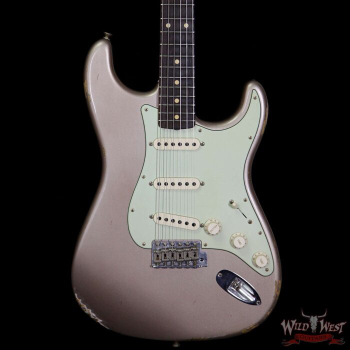 Fender Custom Shop 1963 Stratocaster Relic Rosewood Fingerboard Shoreline Gold - Image 3