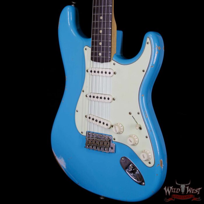 2018 Fender Custom Shop 1963 Stratocaster Relic Rosewood Fingerboard Taos Turquoise - Image 2