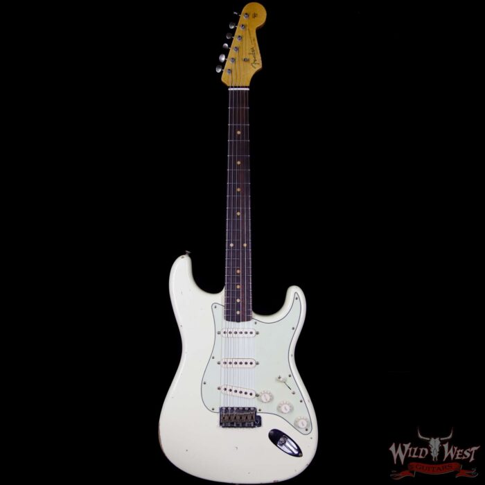 Fender Custom Shop 1963 Stratocaster Relic Rosewood Fingerboard Vintage White - Image 5