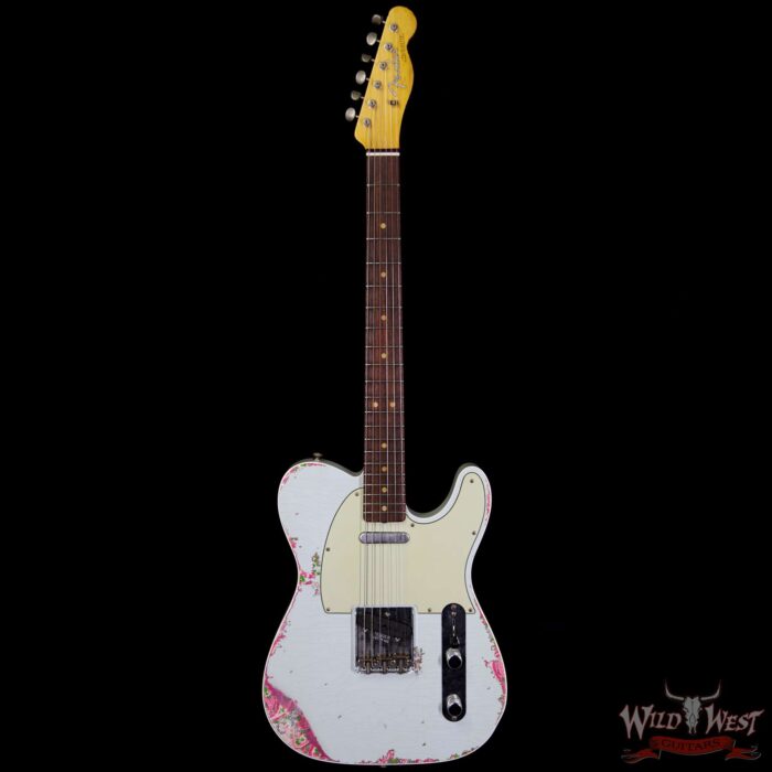 Fender Custom Shop 1963 Telecaster Heavy Relic Double Binding Rosewood Board Sonic Blue over Pink Paisley - Image 5