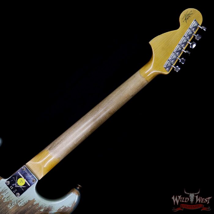 Fender Custom Shop Summer Event #37 Super Faded Aged 1968 Stratcaster HR Flame Neck Heavy Relic Lake Placid Blue - Image 12