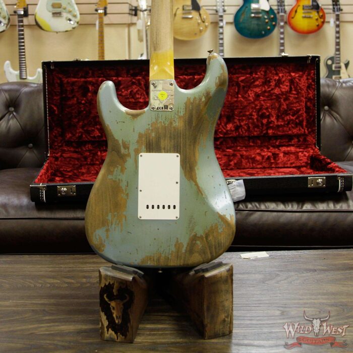 Fender Custom Shop Summer Event #37 Super Faded Aged 1968 Stratcaster HR Flame Neck Heavy Relic Lake Placid Blue - Image 14