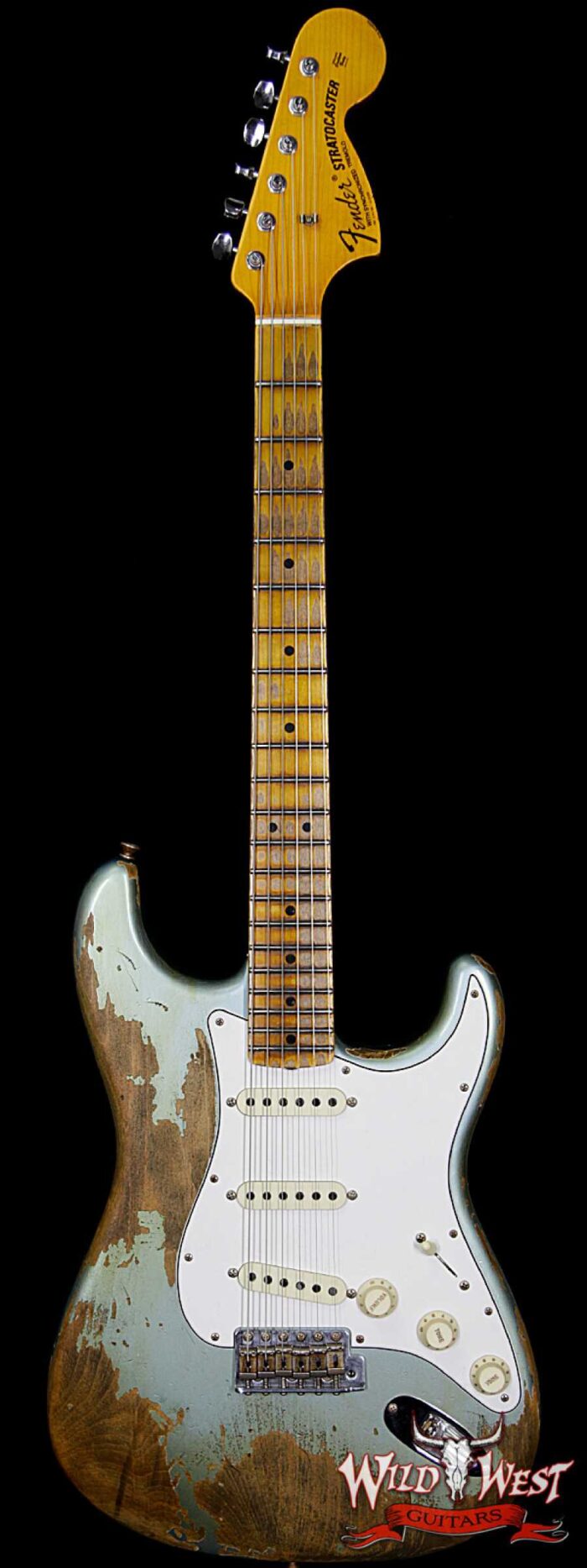 Fender Custom Shop Summer Event #37 Super Faded Aged 1968 Stratcaster HR Flame Neck Heavy Relic Lake Placid Blue - Image 1