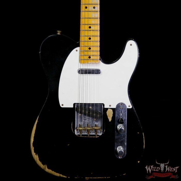 Fender Custom Shop 1951 Nocaster Telecaster Heavy Relic Maple Neck Faded Black - Image 3