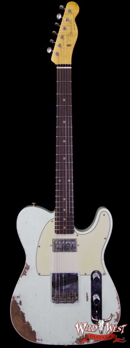 Fender Custom Shop Super Faded Aged 60s Telecaster Custom HS Flame Neck Heavy Relic Surf Green