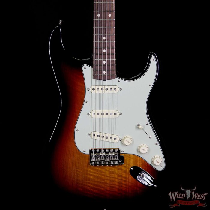 Fender Custom Shop Greg Fessler Masterbuilt Flamed Sassafras 1960 Stratocaster NOS w/ Josefina Pickups 3 Tone Sunburst - Image 3