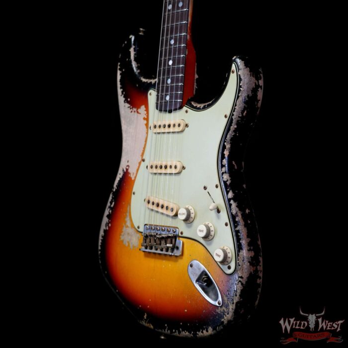 Fender Custom Shop 1968 Stratocaster Heavy Relic Faded 3 Tone Sunburst by Nick Saccone Master Builder Apprentice 7.45 LBS Josefina Pickups - Image 2