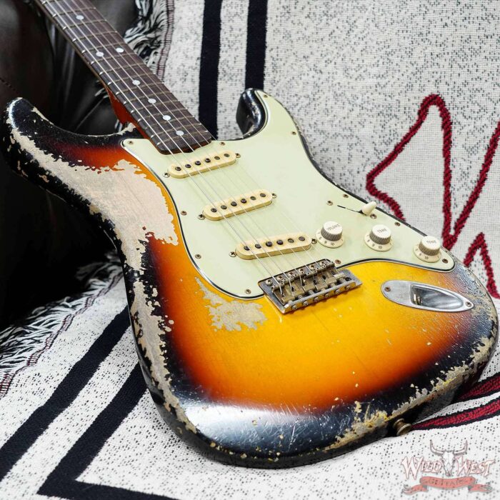 Fender Custom Shop 1968 Stratocaster Heavy Relic Faded 3 Tone Sunburst by Nick Saccone Master Builder Apprentice 7.45 LBS Josefina Pickups - Image 7
