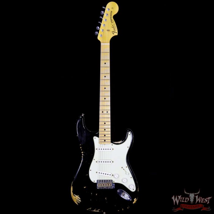 Fender Custom Shop 1969 Stratocaster Heavy Relic Maple Neck Fat Head Black - Image 5