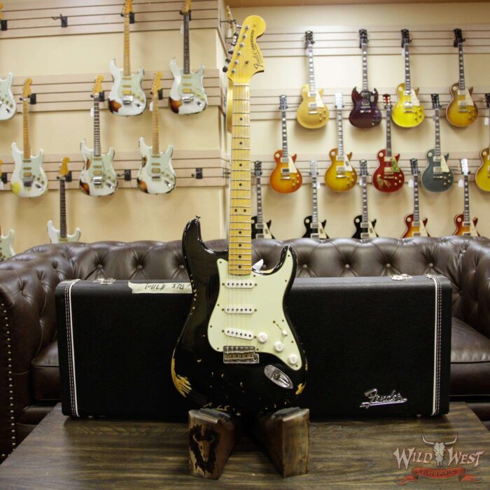 Fender Custom Shop 1969 Stratocaster Heavy Relic Maple Neck Fat Head Black - Image 12