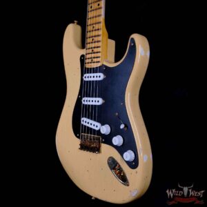 Fender Custom Shop Limited Edition 70th Anniversary 1954 Stratocaster Hardtail Relic Nocaster Blonde with Black Pickguard & Gold Hardware 6.50 LBS - Image 2