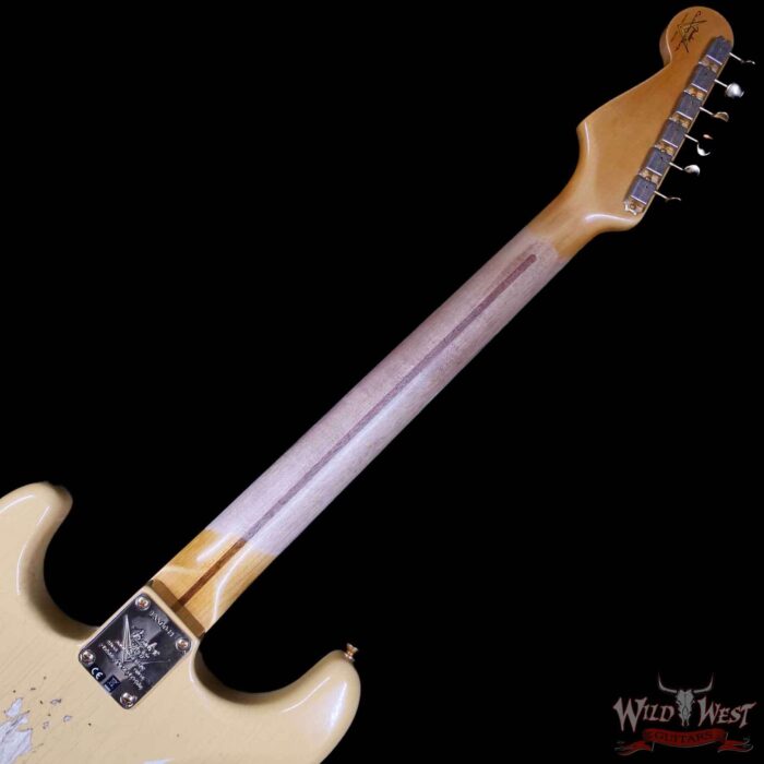 Fender Custom Shop Limited Edition 70th Anniversary 1954 Stratocaster Hardtail Relic Nocaster Blonde with Black Pickguard & Gold Hardware 6.50 LBS - Image 5