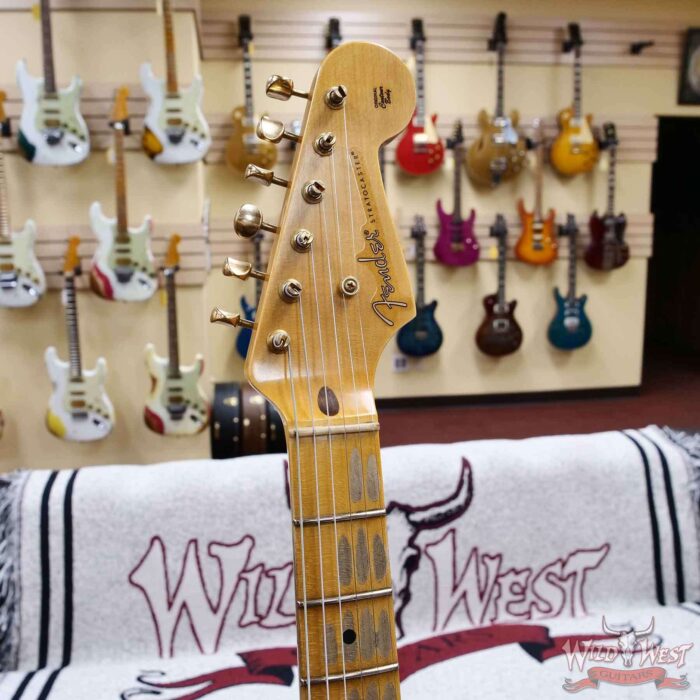 Fender Custom Shop Limited Edition 70th Anniversary 1954 Stratocaster Hardtail Relic Nocaster Blonde with Black Pickguard & Gold Hardware 6.50 LBS - Image 7