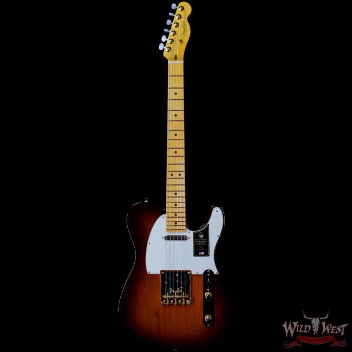 Fender 75th Anniversary Commemorative Ash Telecaster Maple Fingerboard 2-Color Bourbon Burst - Image 3
