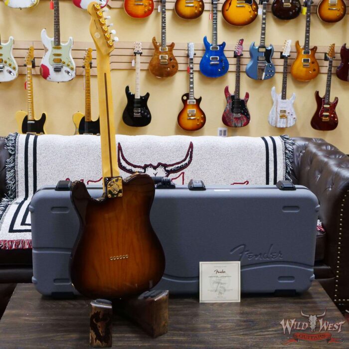 Fender 75th Anniversary Commemorative Ash Telecaster Maple Fingerboard 2-Color Bourbon Burst - Image 9