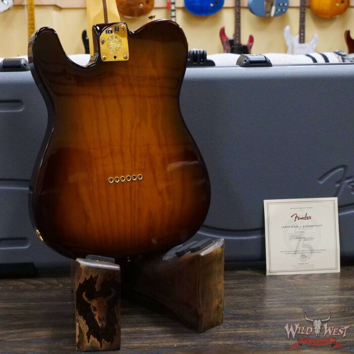 Fender 75th Anniversary Commemorative Ash Telecaster Maple Fingerboard 2-Color Bourbon Burst - Image 11