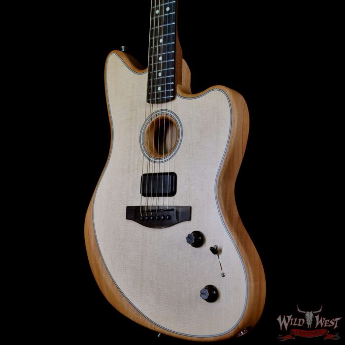 Fender American Acoustasonic Jazzmaster Ebony Fingerboard Natural - Image 2
