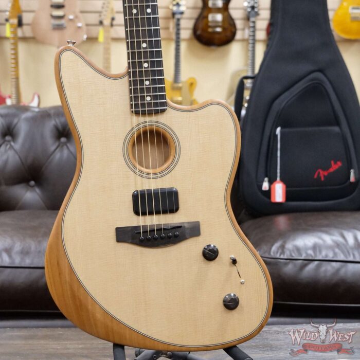 Fender American Acoustasonic Jazzmaster Ebony Fingerboard Natural - Image 8