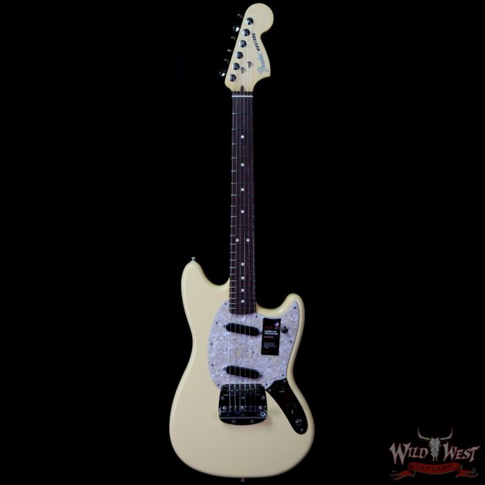 Fender American Performer Mustang Rosewood Fingerboard Vintage White - Image 3