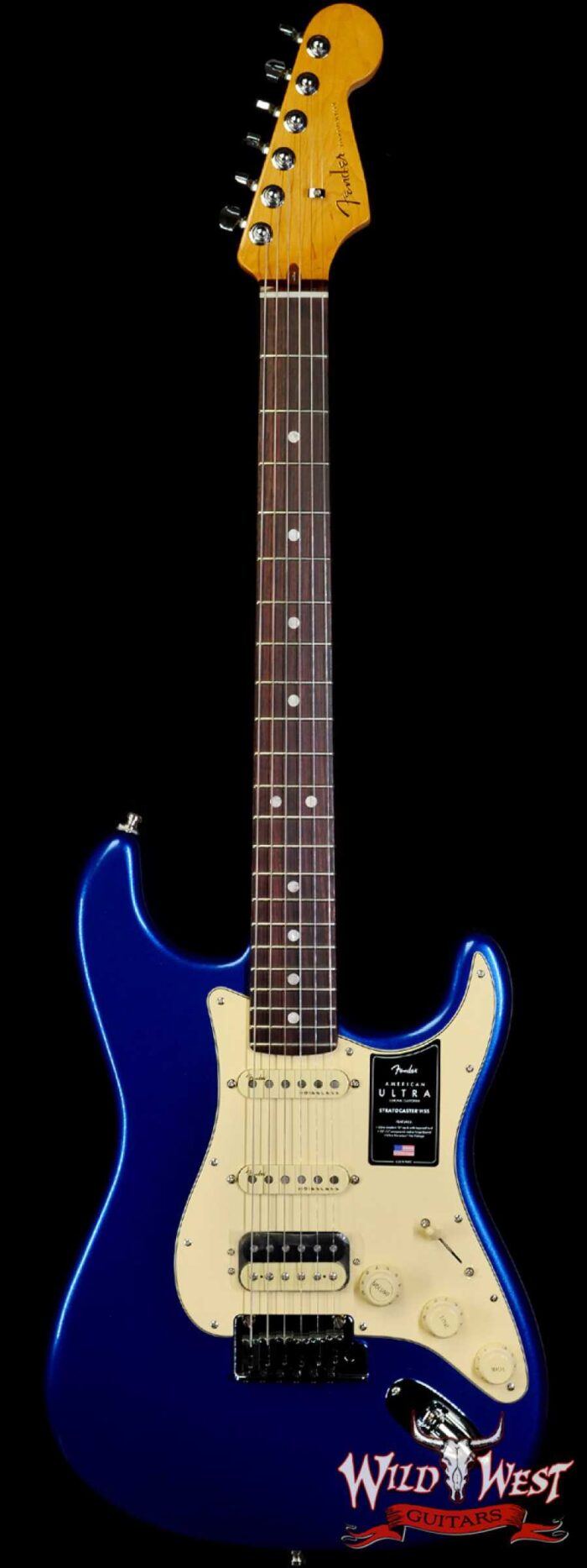 Fender American Ultra Stratocaster HSS Rosewood Fingerboard Cobra Blue - Image 1