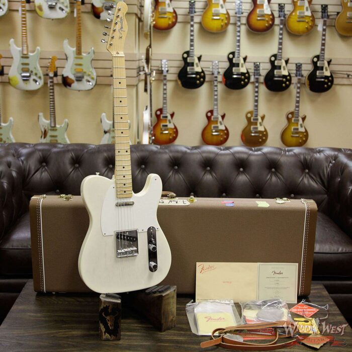 Fender USA American Vintage ‘58 Telecaster Maple Neck & Fretboard Aged White Blonde - Image 7