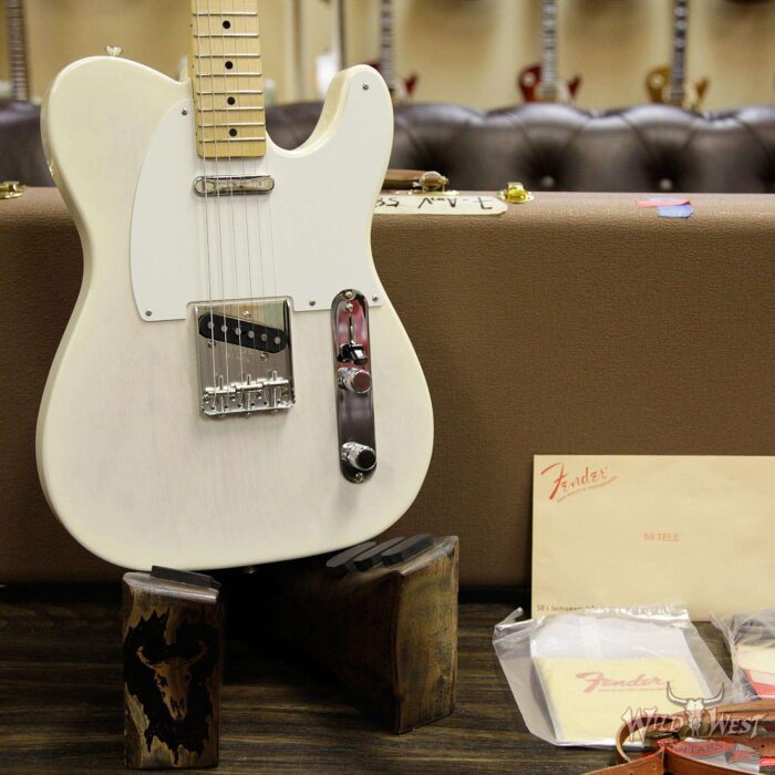 Fender USA American Vintage ‘58 Telecaster Maple Neck & Fretboard Aged White Blonde - Image 8