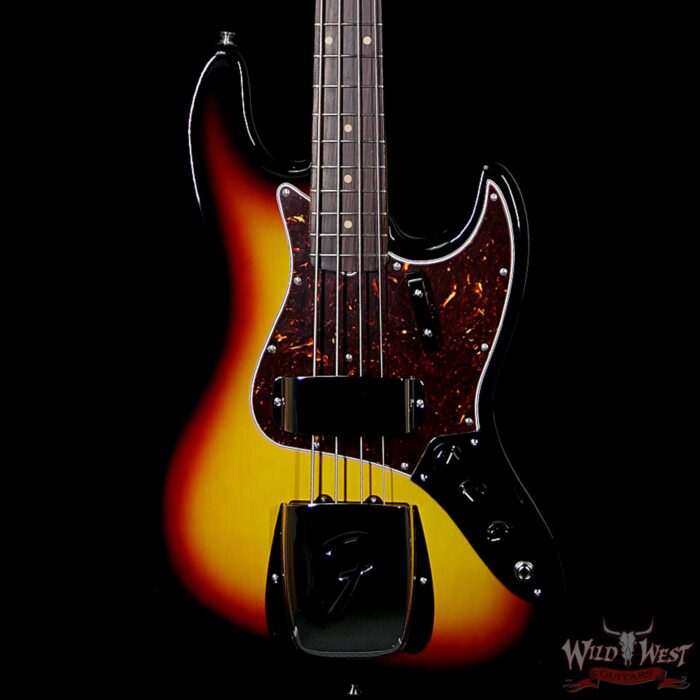 Fender USA American Vintage ‘64 1964 Jazz Bass Rosewood Fretboard 3 Tone Sunburst - Image 3