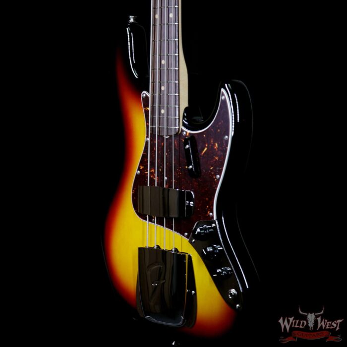 Fender USA American Vintage ‘64 1964 Jazz Bass Rosewood Fretboard 3 Tone Sunburst - Image 2
