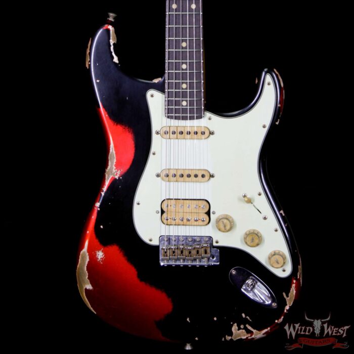 Fender Custom Shop Black Lightning 2.0 Stratocaster Heavy Relic HSS 22 Frets Rosewood Board Candy Apple Red - Image 3