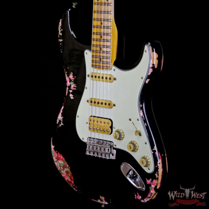 Fender Custom Shop Black Lightning 2.0 Stratocaster Heavy Relic HSS 22 Frets Maple Neck Pink Paisley - Image 2