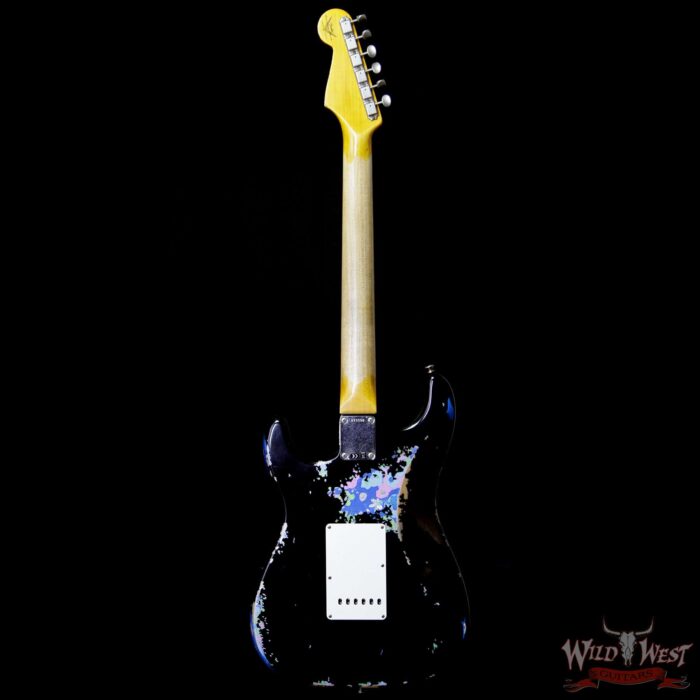 Fender Custom Shop Black Lightning 2.0 Stratocaster Heavy Relic HSS 22 Frets Rosewood Board Blue Flower - Image 6