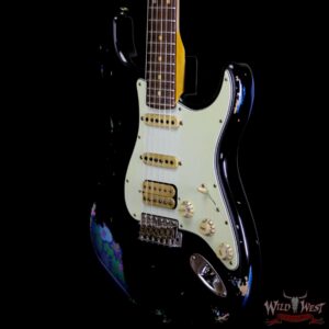 Fender Custom Shop Black Lightning 2.0 Stratocaster Heavy Relic HSS 22 Frets Rosewood Board Blue Flower - Image 2
