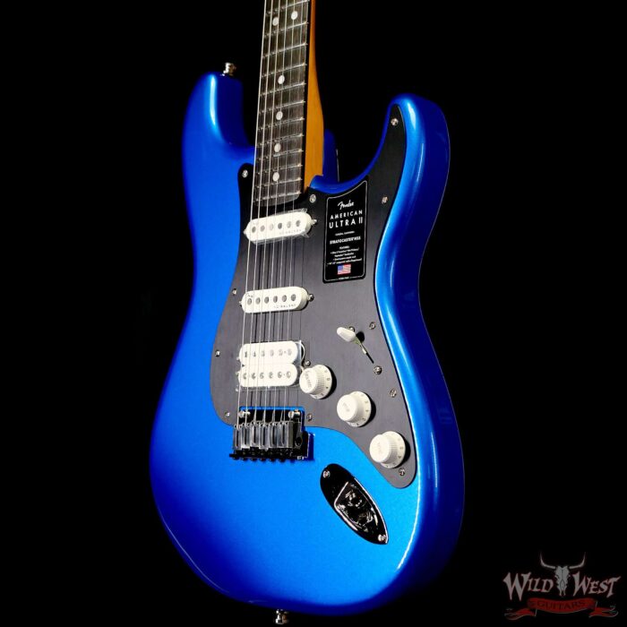 Fender American Ultra II Stratocaster HSS Ebony Fingerboard Noble Blue 7.90 LBS - Image 3
