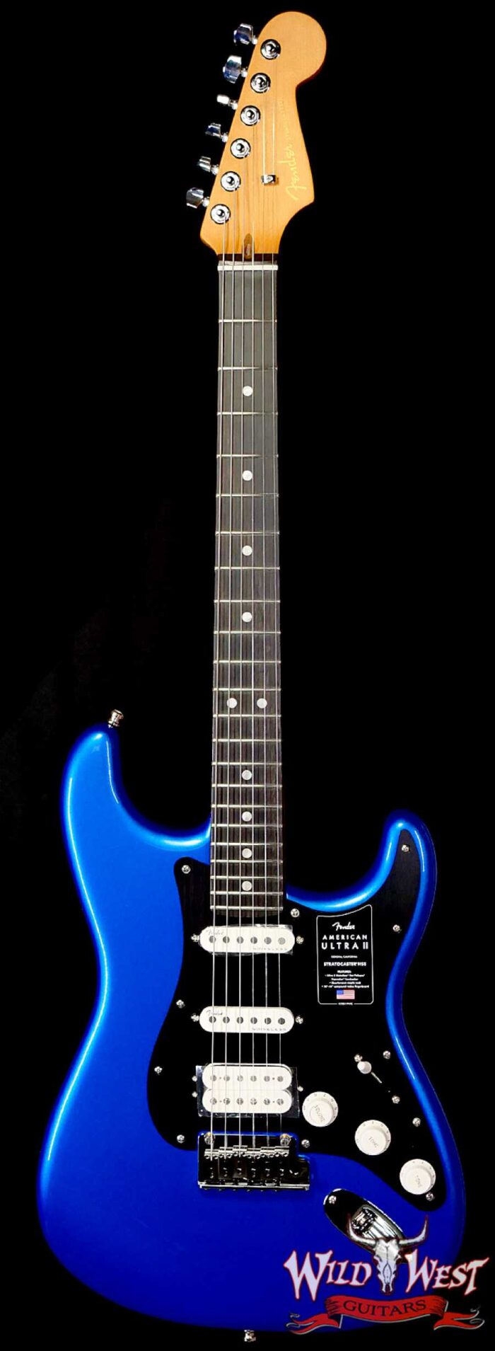 Fender American Ultra II Stratocaster HSS Ebony Fingerboard Noble Blue 7.90 LBS - Image 1