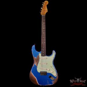 Fender Custom Shop Wild West Guitars 25th Anniversary 1960 Stratocaster Hardtail Madagascar Rosewood Fretboard Heavy Relic Lake Placid Blue 7.15 lbs - Image 3