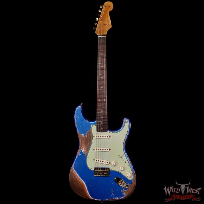 Fender Custom Shop Wild West Guitars 25th Anniversary 1960 Stratocaster Hardtail Madagascar Rosewood Fretboard Heavy Relic Lake Placid Blue 7.15 lbs - Image 3