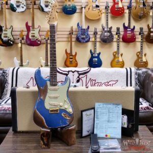 Fender Custom Shop Wild West Guitars 25th Anniversary 1960 Stratocaster Hardtail Madagascar Rosewood Fretboard Heavy Relic Lake Placid Blue 7.15 lbs - Image 8